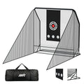MR Golf Hitting Net 10’x10’ with Side Barriers, Extra Large Golf Practice Net with Ball Return System, Golf Simulator