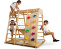 Avenlur Indoor Playground Jungle Gym – Magnolia 6-in-1 Montessori Wooden Indoor Playground for Kids & Toddlers Ages 2-6 – Waldorf Toys, Rope Ladder, Indoor Swing, Baby Slide, Rock Climbing Wall, More