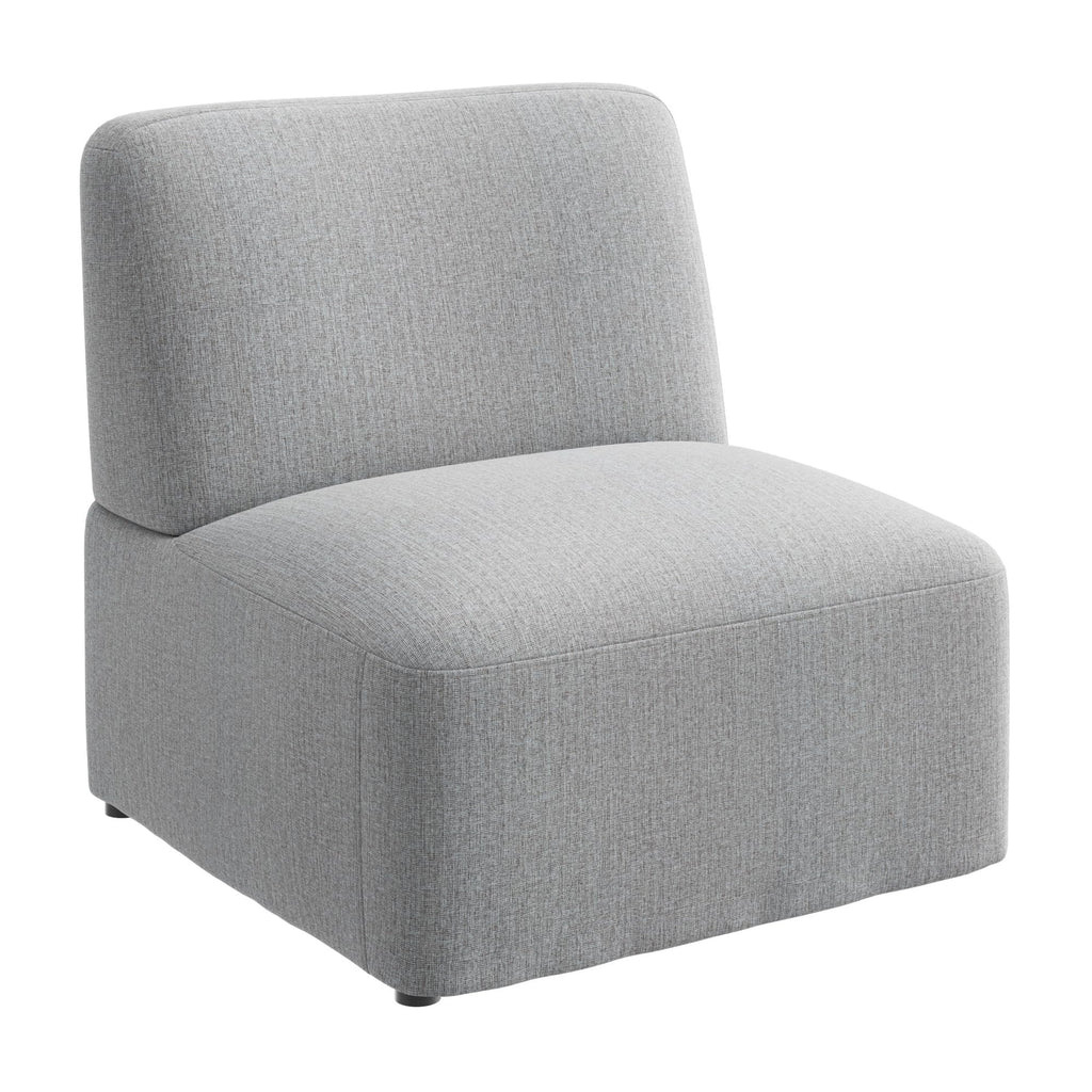 Bush Business Furniture Modular Armless Lounge Chair, Guest Seating for Lobby or Reception Area, Assemble Collection, Fog Fabric