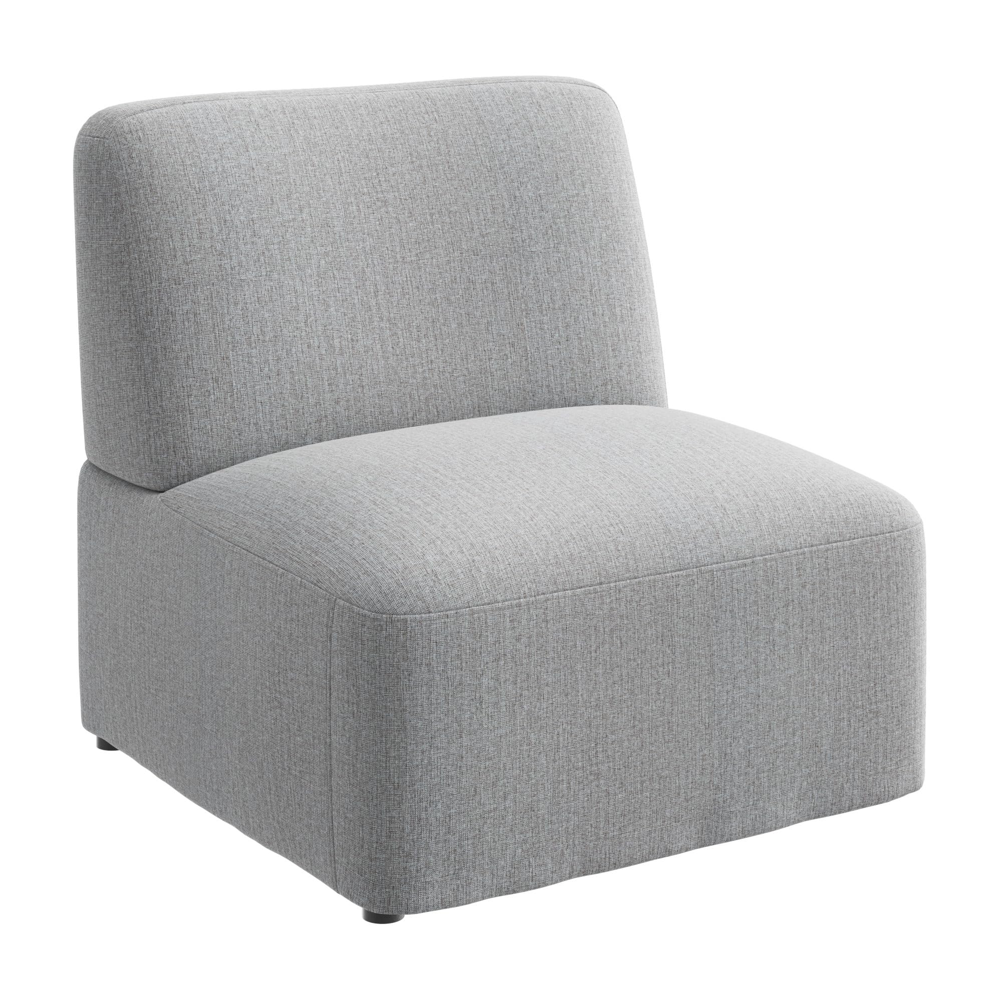 Bush Business Furniture Modular Armless Lounge Chair, Guest Seating for Lobby or Reception Area, Assemble Collection, Fog Fabric
