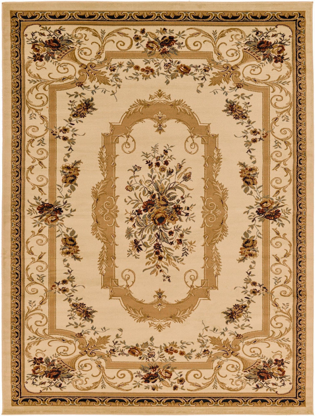Unique Loom Versailles Collection Area Rug - Henry (9' x 12' Rectangle Cream/Green)
