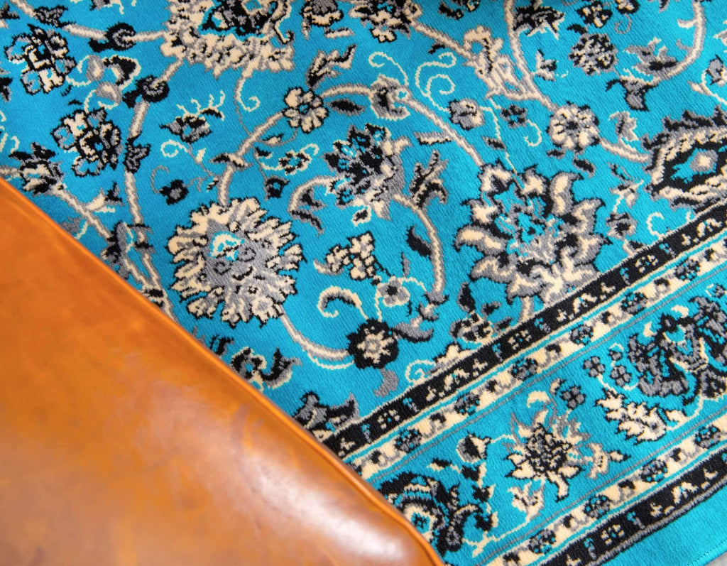 Unique Loom Sialk Hill Collection Area Rug - Washington (9' 10" x 13' 1" Rectangle, Turquoise/ Black)