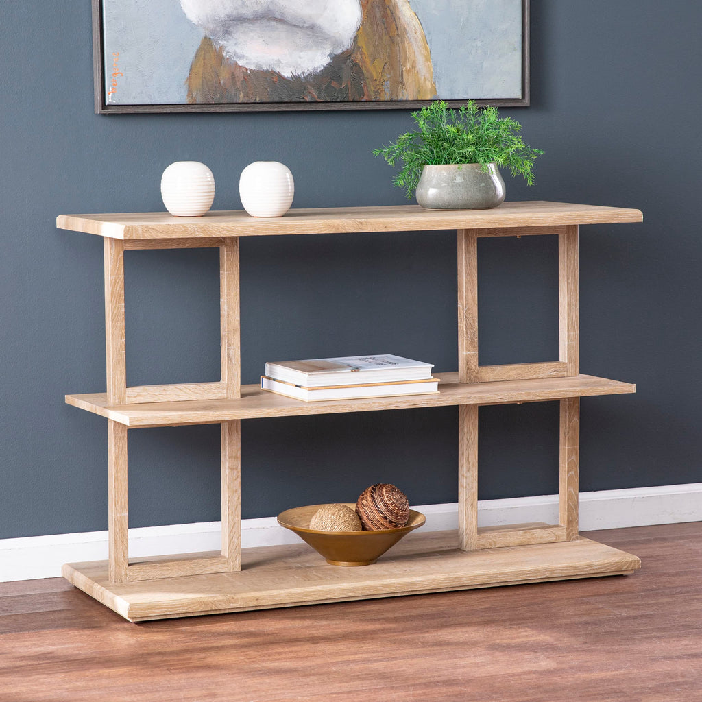 SEI Furniture - Markworth Geometric Console Table - Transitional Design, Natural Iron and Wood - Ideal for Entryway, Living Room (CK1101703)