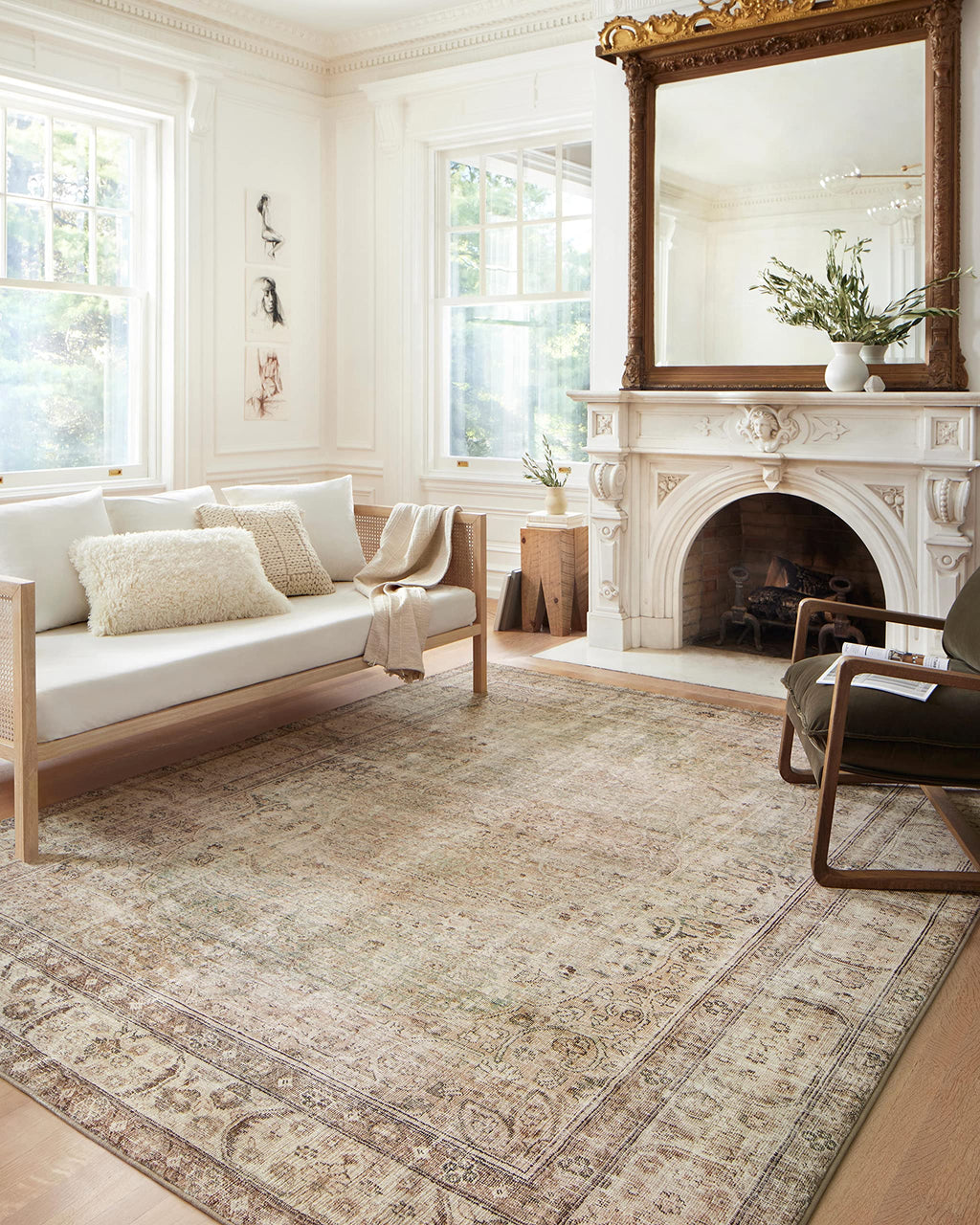 Loloi Margot Collection MAT-01 Antique/Sage 8'-6" x 11'-6" Area Rug feat. CloudPile, No-Shed Easy Clean Large Patterned Area Rug for Living Room, Bedroom, Dining Area