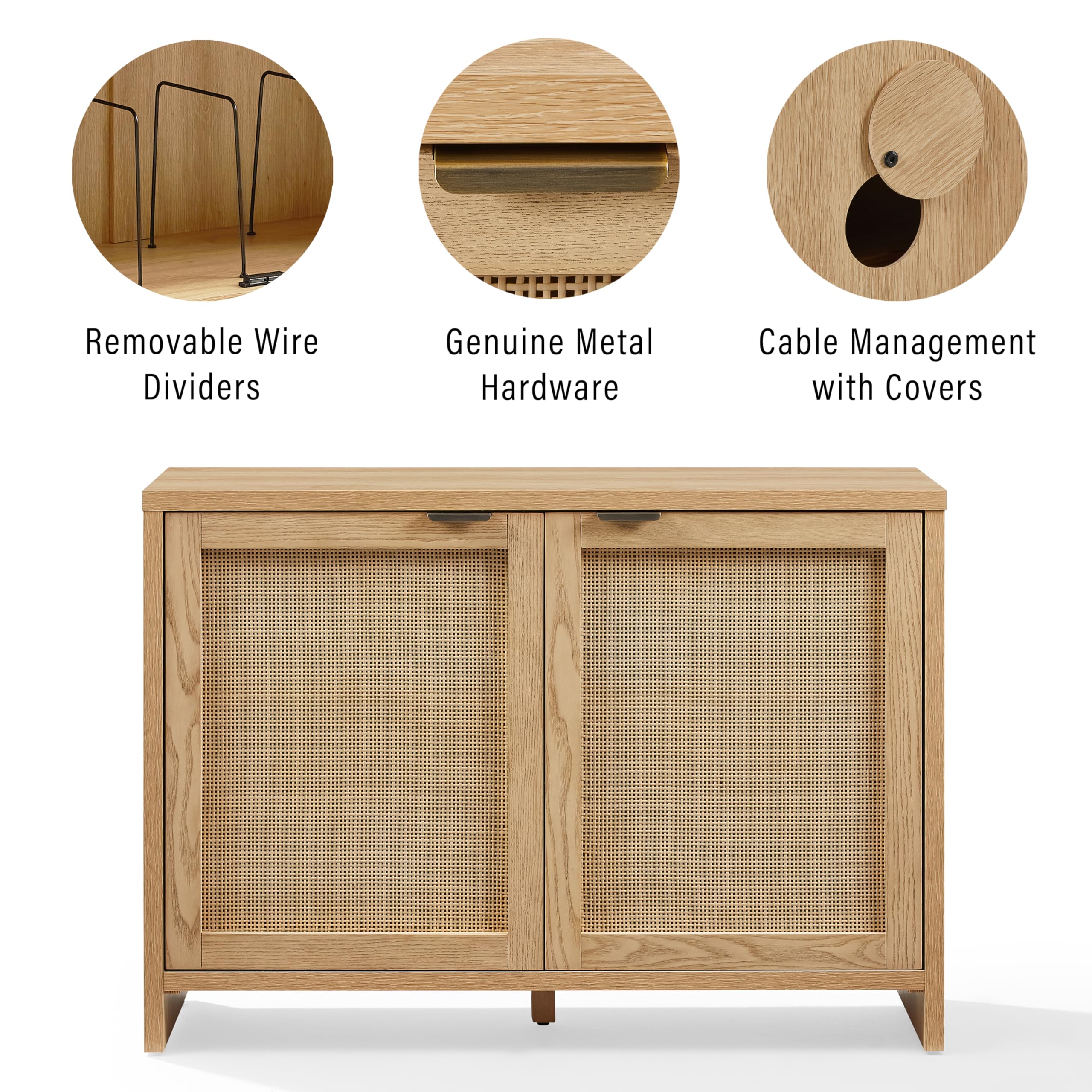 Crosley Furniture Kenji Record Player Cabinet with Vinyl Storage, Media Stand, Modern Home Organizer, Ash