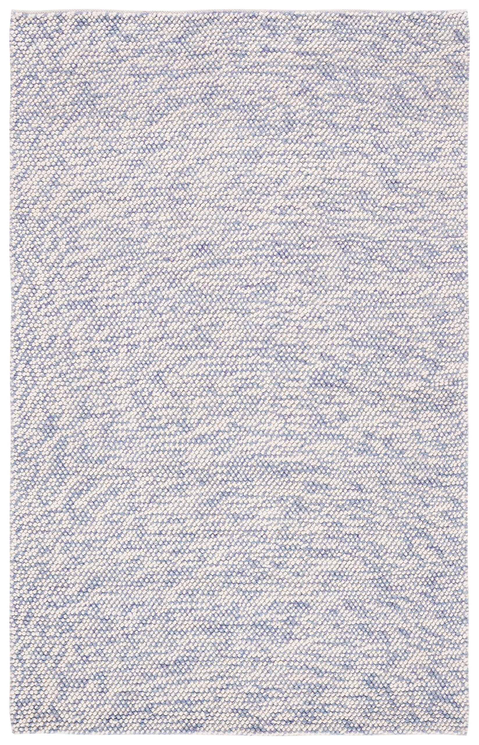 SAFAVIEH Natura Collection Area Rug - 6' x 9', Blue & Ivory, Handmade Wool, Ideal for High Traffic Areas in Living Room, Bedroom (NAT182M)