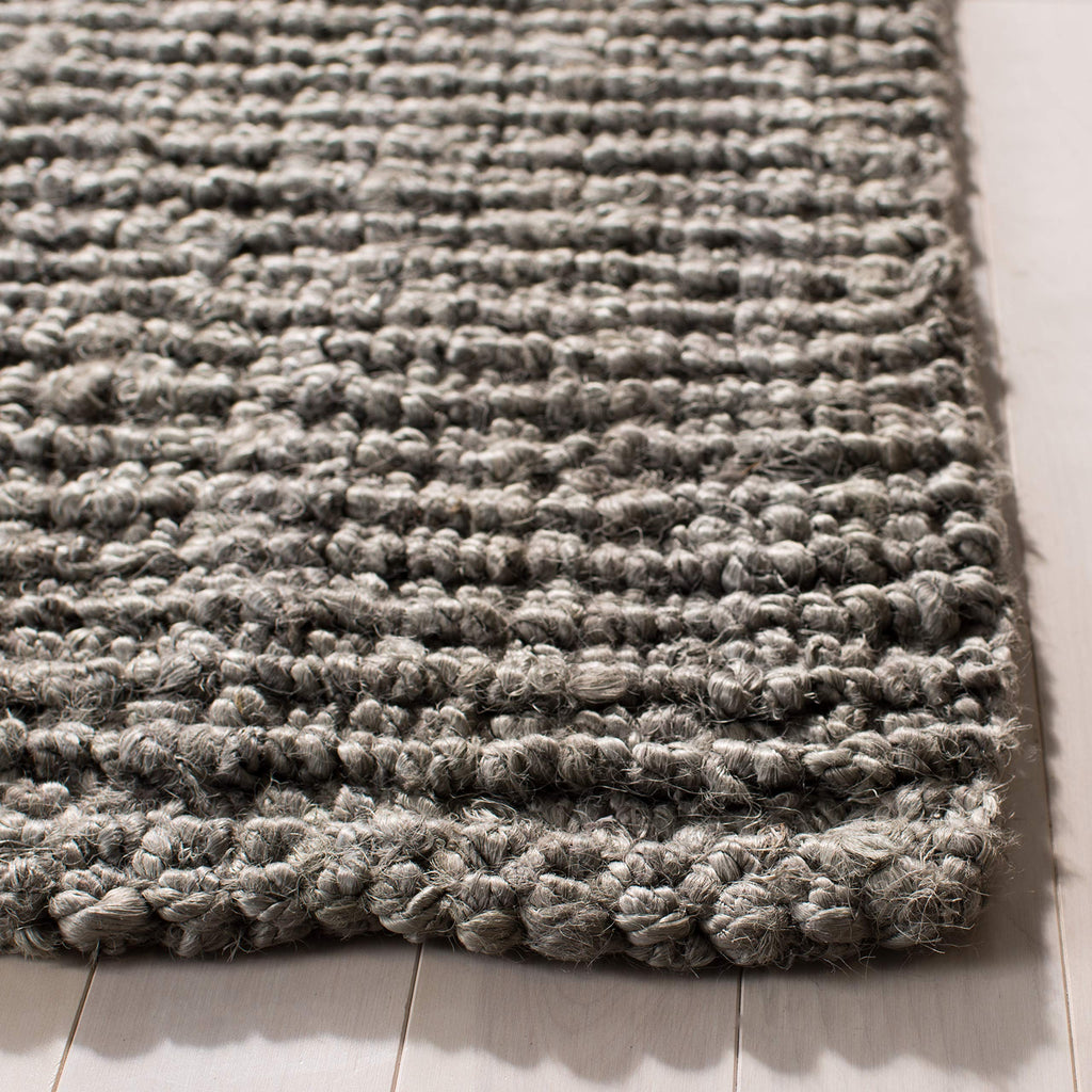 SAFAVIEH Area Rug 10' Square - Natural Fiber Collection - Large - Light Grey, Handmade Jute, Farmhouse Style, Chunky Textured Thick Pile (NF447G)