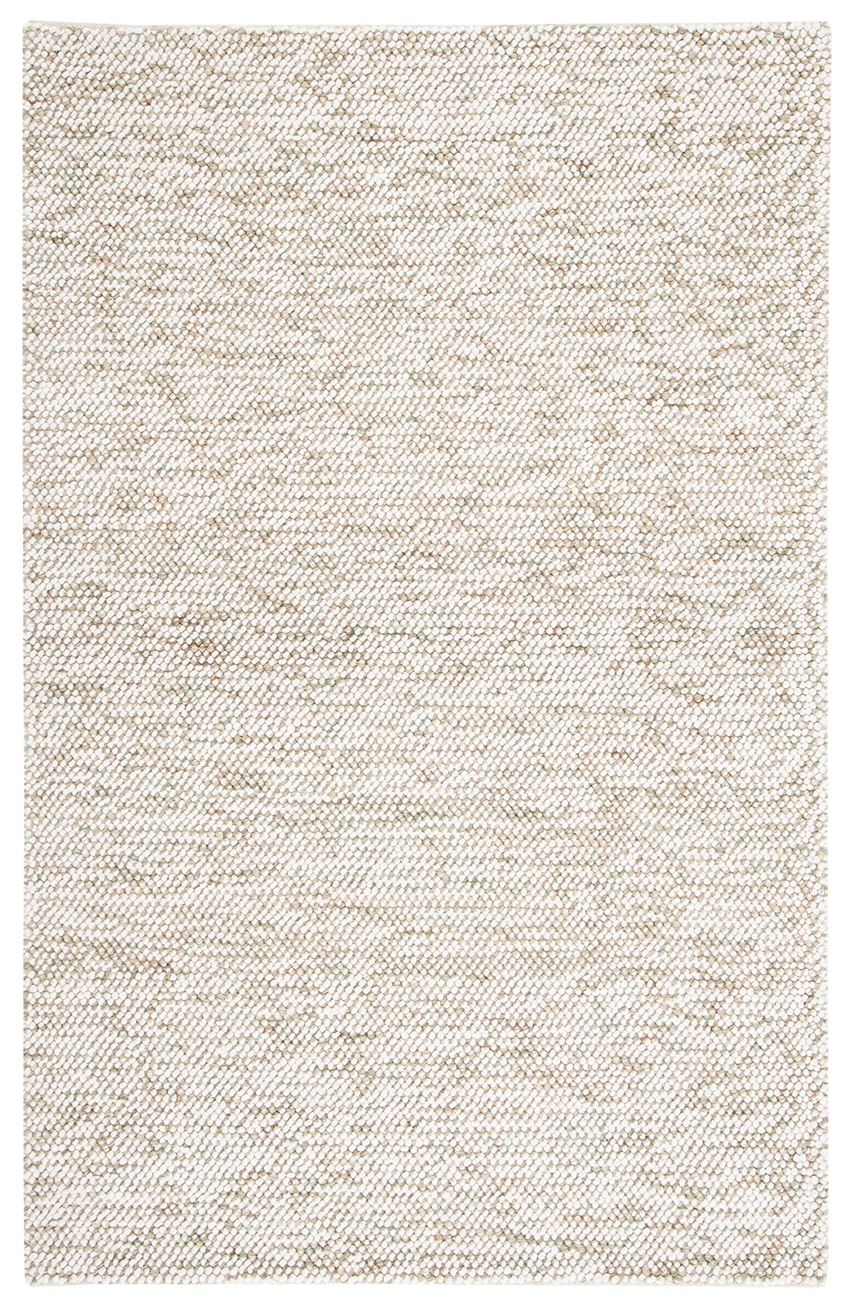 SAFAVIEH Natura Collection Area Rug - 6' x 9', Sage & Ivory, Handmade Wool, Ideal for High Traffic Areas in Living Room, Bedroom (NAT182W)
