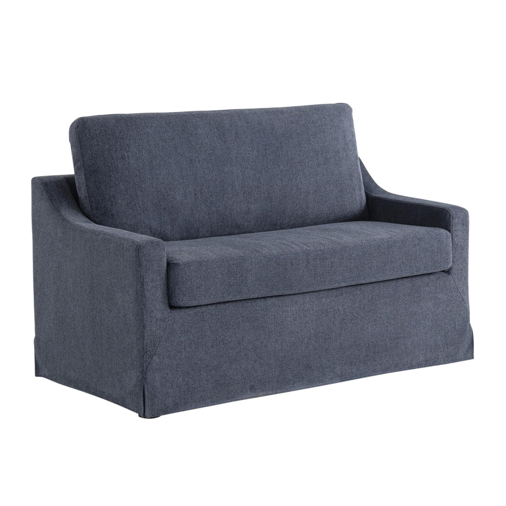 Serta® Harper 53.3” Twin Pullout Sofa Bed, Easy Assembly, USB Power Ports, Soft Modern, Sloped, Woven Fabric
