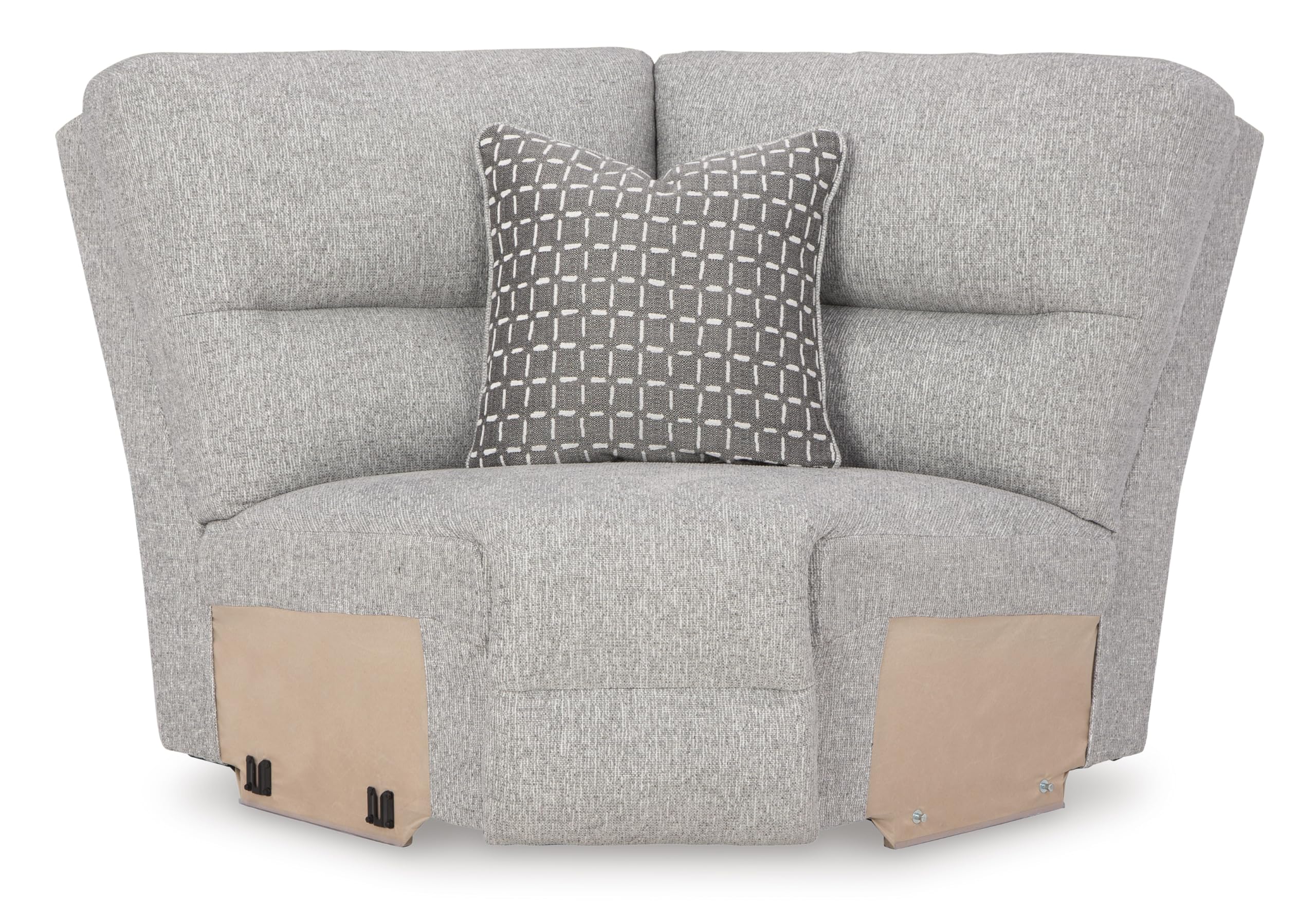 Signature Design by Ashley Acklen Place Modern U-Shaped Modular Stain-Resistant 6-Piece Power Reclining Sectional with Chaise, Adjustable Headrest, USB Charging Ports and Console, Light Gray