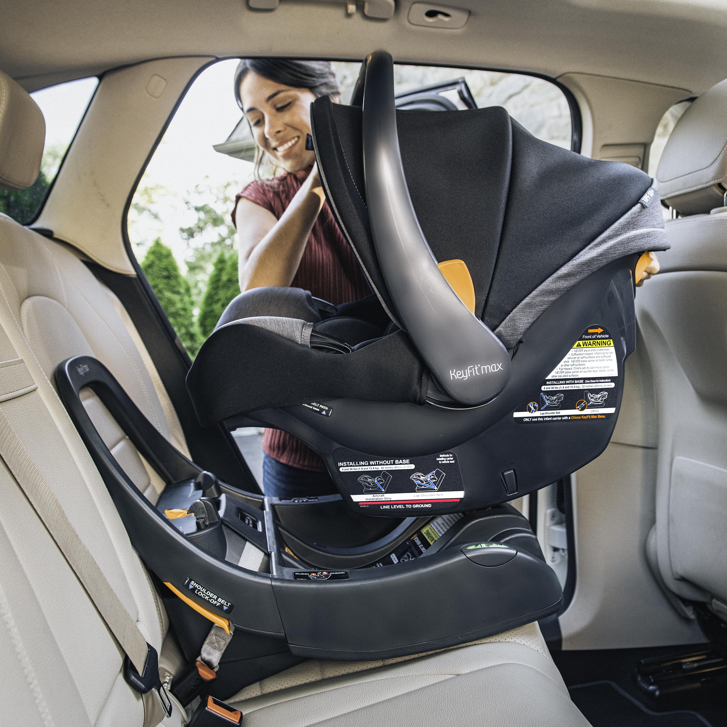 Chicco Bravo LE ClearTex 3-in-1 Trio Travel System, Bravo LE Quick-Fold Stroller with KeyFit Max ClearTex Infant Car Seat and Base, Atlas/Grey