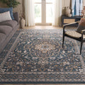 SAFAVIEH Lyndhurst Collection Area Rug - 9' x 12', Teal & Grey, Traditional Oriental Design, Non-Shedding & Easy Care, Ideal for High Traffic Areas in Living Room, Bedroom (LNH338A)