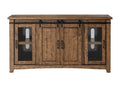 Martin Svensson Home 65" Solid Pine Wood Entertainment Center with Storage. Rustic TV Stand for TVs up to 70." Sliding Doors, Adjustable Shelves & Cable Management – Natural Finish