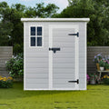YOPTO 6x6 FT Storage Shed Garden House with Lockable Doors and Vents Waterproof Resin Outdoor Tool Cabinet W/Floor & Window,for Bicycles,Lawnmowers,Lawn,All Weather Use,Gray