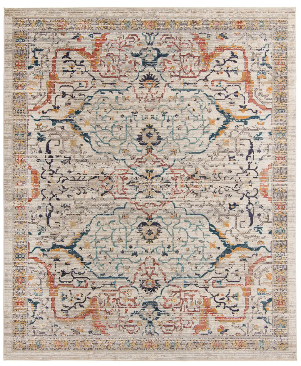Unique Loom Lola Collection Area Rug - Vivacious (10' x 12' 4" Rectangle, Ivory/Blue)