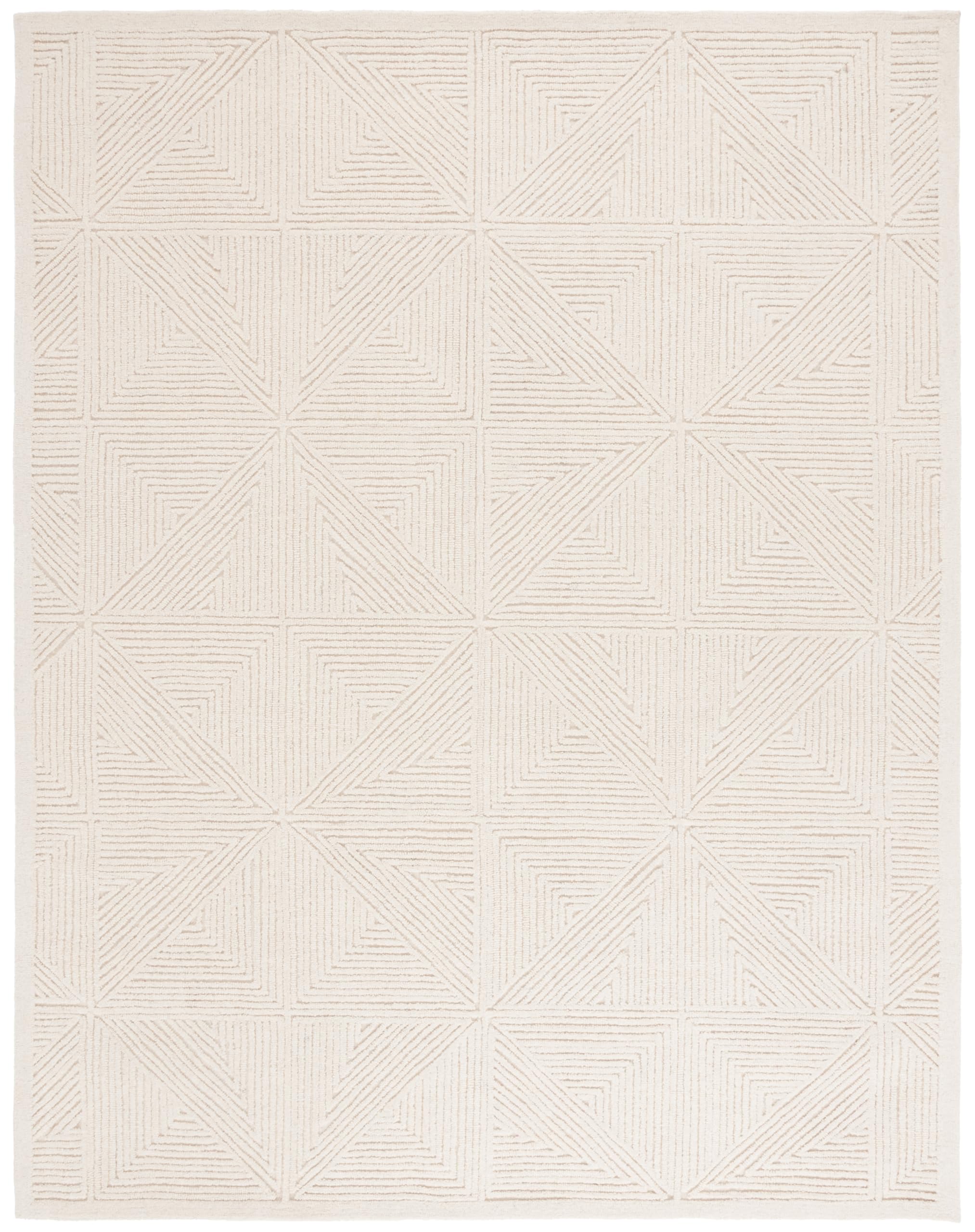 SAFAVIEH Area Rug 8x10 - Textural Collection - Large - Ivory, Handmade Wool, Ideal for Living Room, Bedroom, Office, Dining Space (TXT103A)