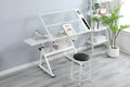 GOWE White Adjustable Tempered Glass Drafting Printing Table with Chair