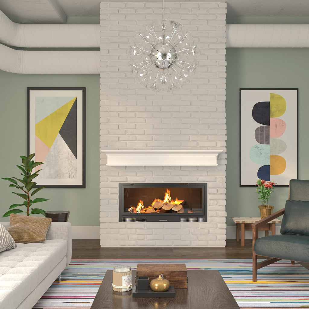 Pearl Mantels ARYB72610 Premium Grade A MDF White mantel shelf, Crisp White paint, 72"L x 9"D x 8"H, The perfect compliment to your hearth and home