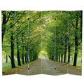 Red Lantern Double Sided Path of Life Canvas Folding Screen, 6 Foot - 6 Panel