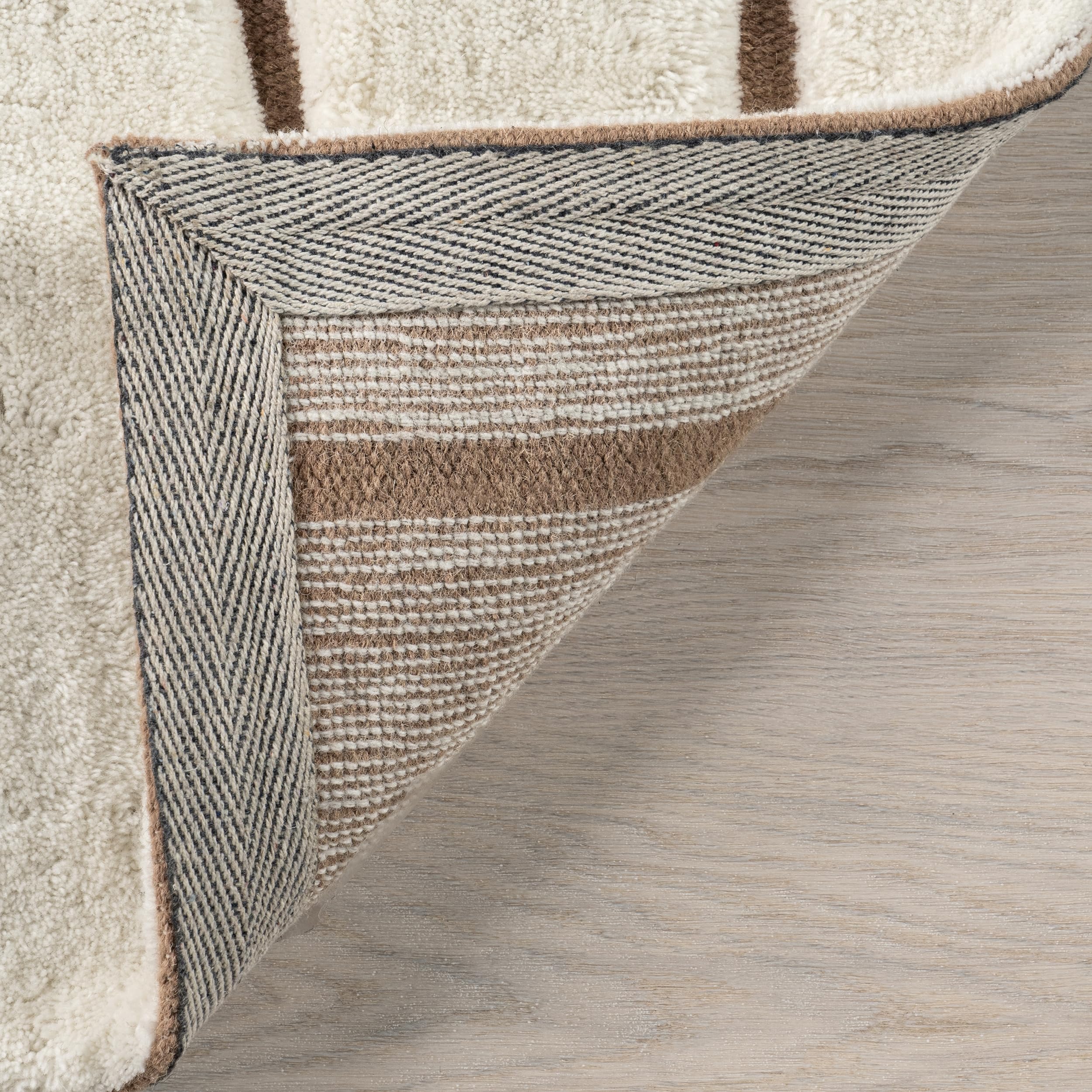 Rugs USA Nazco Cream, 6' x 9', Handmade, Abstract, New Zealand Wool, Soft and Cozy, High Traffic, Stain Resistant, Easy Clean, Durable Runner for Bedroom, Living Room, Dining, Den, Foyer