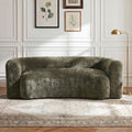 Christopher Knight Home 87.75" Curved Sleeper Sofa, 3 Seater Deep Seat Modular Floor Couch, Upholstered Chenille Fabric Comfy Cloud Couch with Round Arms & Curved Back for Living Room Bedroom, Green