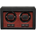 ROTHWELL Double Watch Winder for Automatic Watches with Quiet Motor with Multiple Speeds and Rotation Settings (Black/Red)