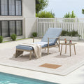 HAPPATIO Outdoor Chaise Lounge Set of 2, Aluminum Pool Lounge Chair with Adjustable Backrest, Cushion, Curved Armrest, and Side Table, Outdoor Lounge Chair for Beach, Yard, or Poolside (Brown)