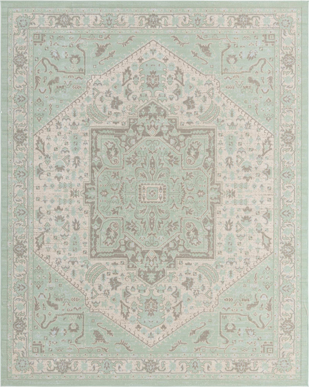 Unique Loom Whitney Collection Area Rug - Milano (10'x 14' Rectangle, Mint/ Ivory)
