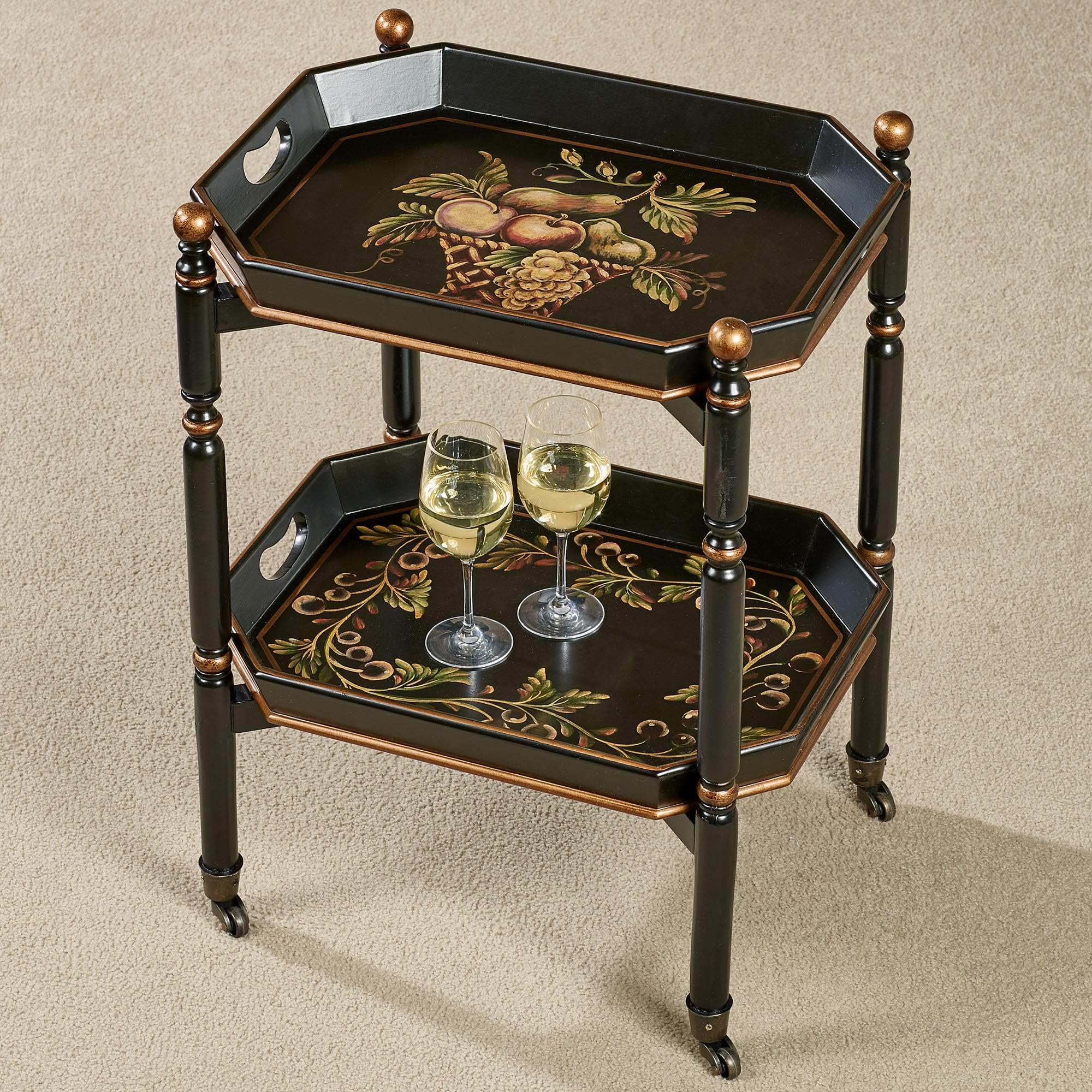 Touch of Class Noble Bounty Serving Cart Black