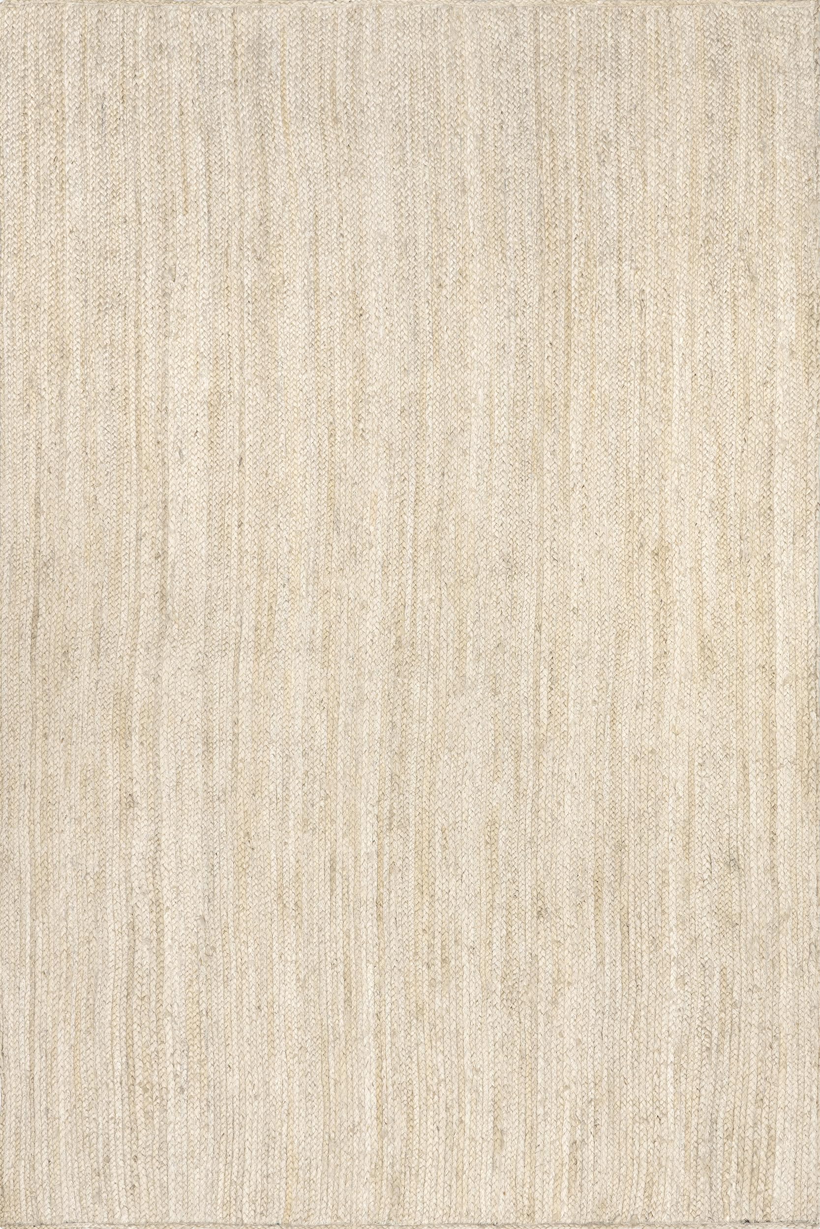 nuLOOM 9x12 Rigo Jute Hand Woven Area Rug, Off White, Solid Farmhouse Design, Natural Fiber, For Bedroom, Living Room, Dining Room, Hallway, Office, Kitchen, Entryway