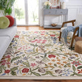 SAFAVIEH Chelsea Collection Area Rug - 9' x 12', Ivory & Green, Handmade French Country Wool, Floral Design, Ideal for Living Room, Bedroom, Dining Room (HK335A-9)