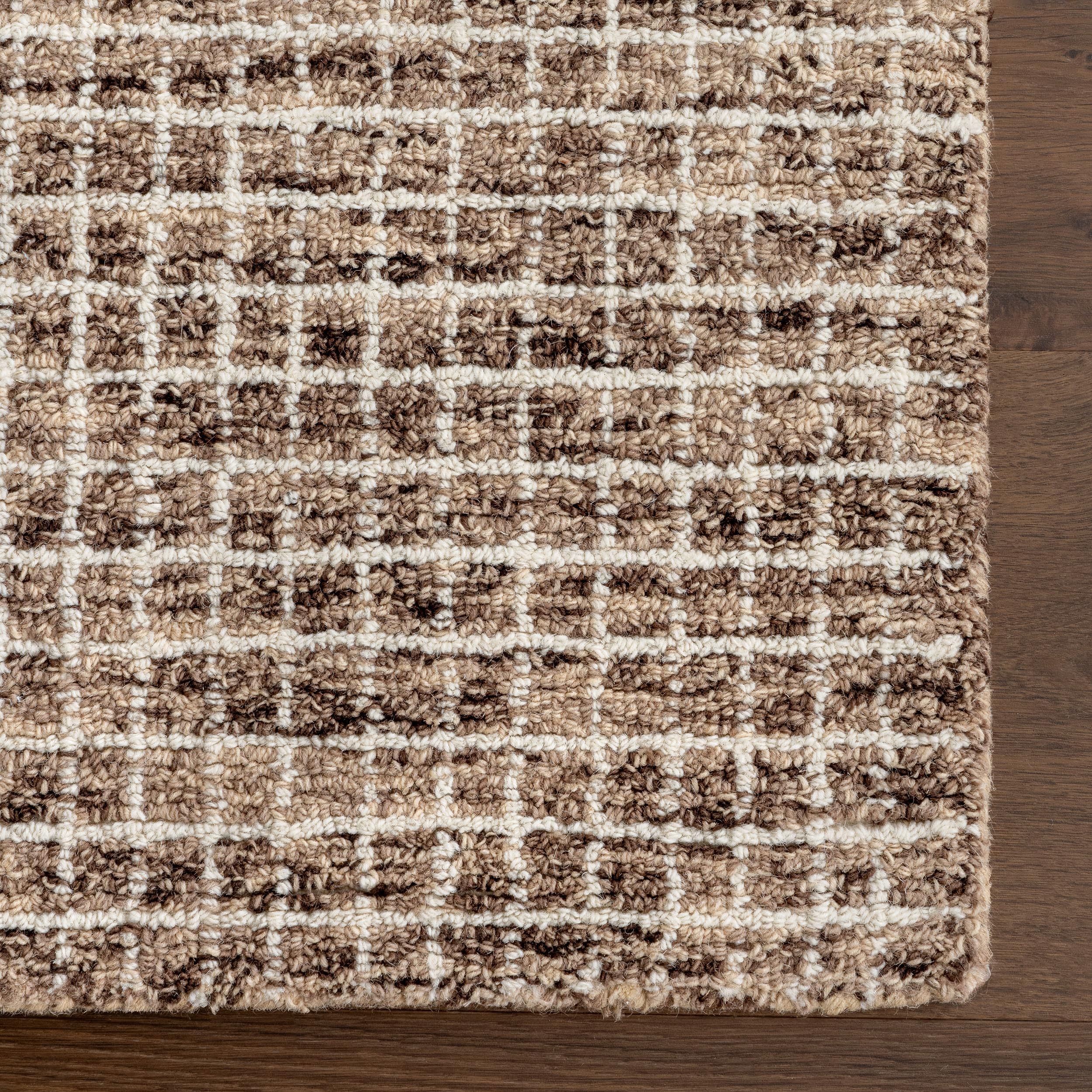 Rugs USA Melrose Brown/Ivory, 11'6" x 14'6", Handmade, Wool & Cotton, Soft and Cozy, High Traffic, Stain Resistant, Easy Clean, Durable Area Rug for Bedroom, Living Room, Dining Space, Den, Entryway