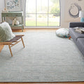 SAFAVIEH Area Rug 8x10 - Ikat Collection - Large - Teal & Grey, Handmade Wool, Ideal for Living Room, Bedroom, Office, Dining Space (IKT101K)