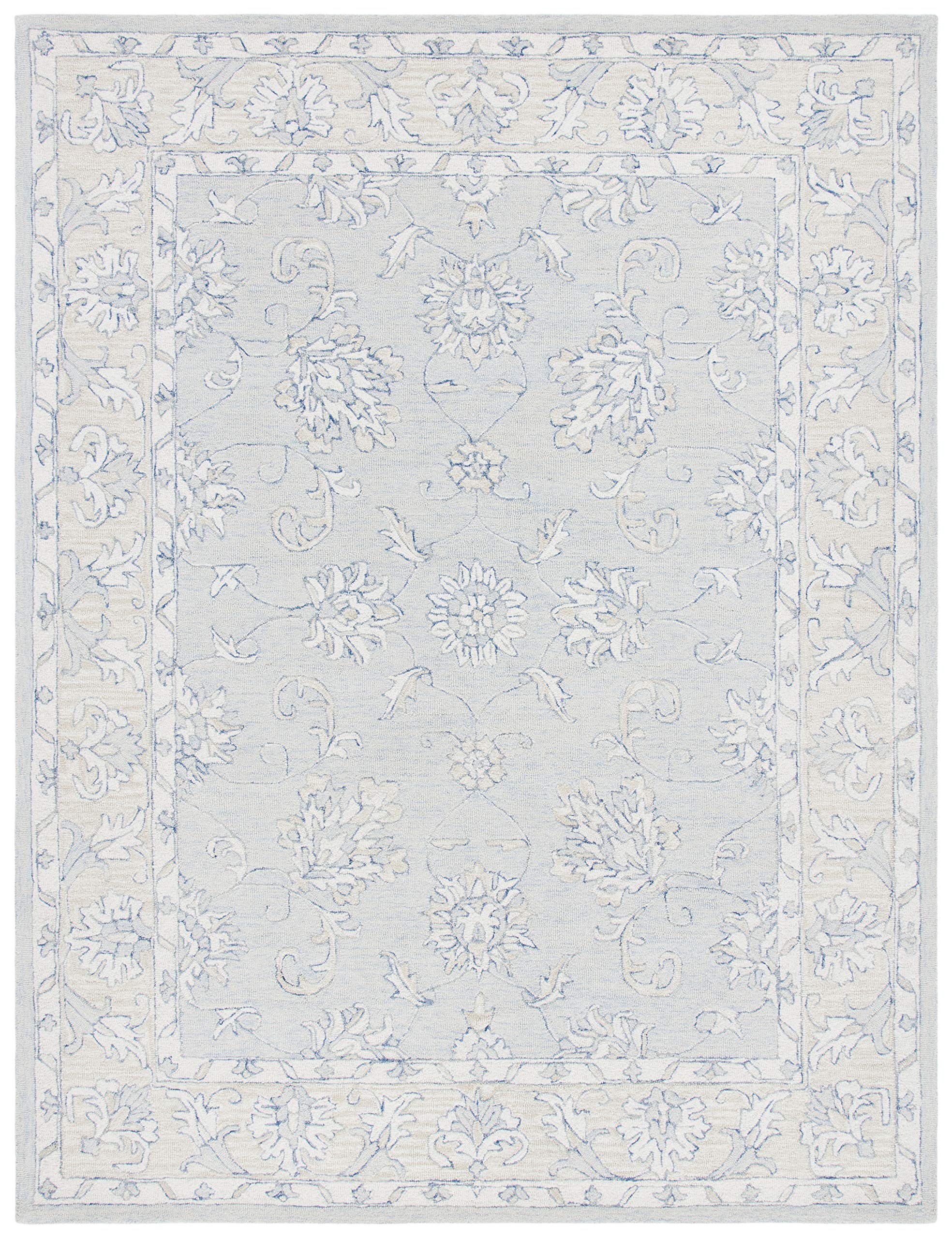 SAFAVIEH Micro-Loop Collection 10' x 14' BlueBeige MLP535M Handmade Premium Wool Living Room Dining Bedroom Area Rug