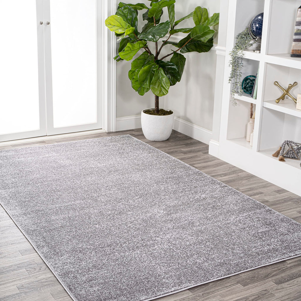 JONATHAN Y Haze Solid Low-Pile Gray Indoor Area Rug 10x14, Coastal,Bohemian,Minimalist,Classic, Easy-Cleaning for Living Room,Bedroom,Kitchen,Pet Friendly,Non-Shedding (SEU100A-14)