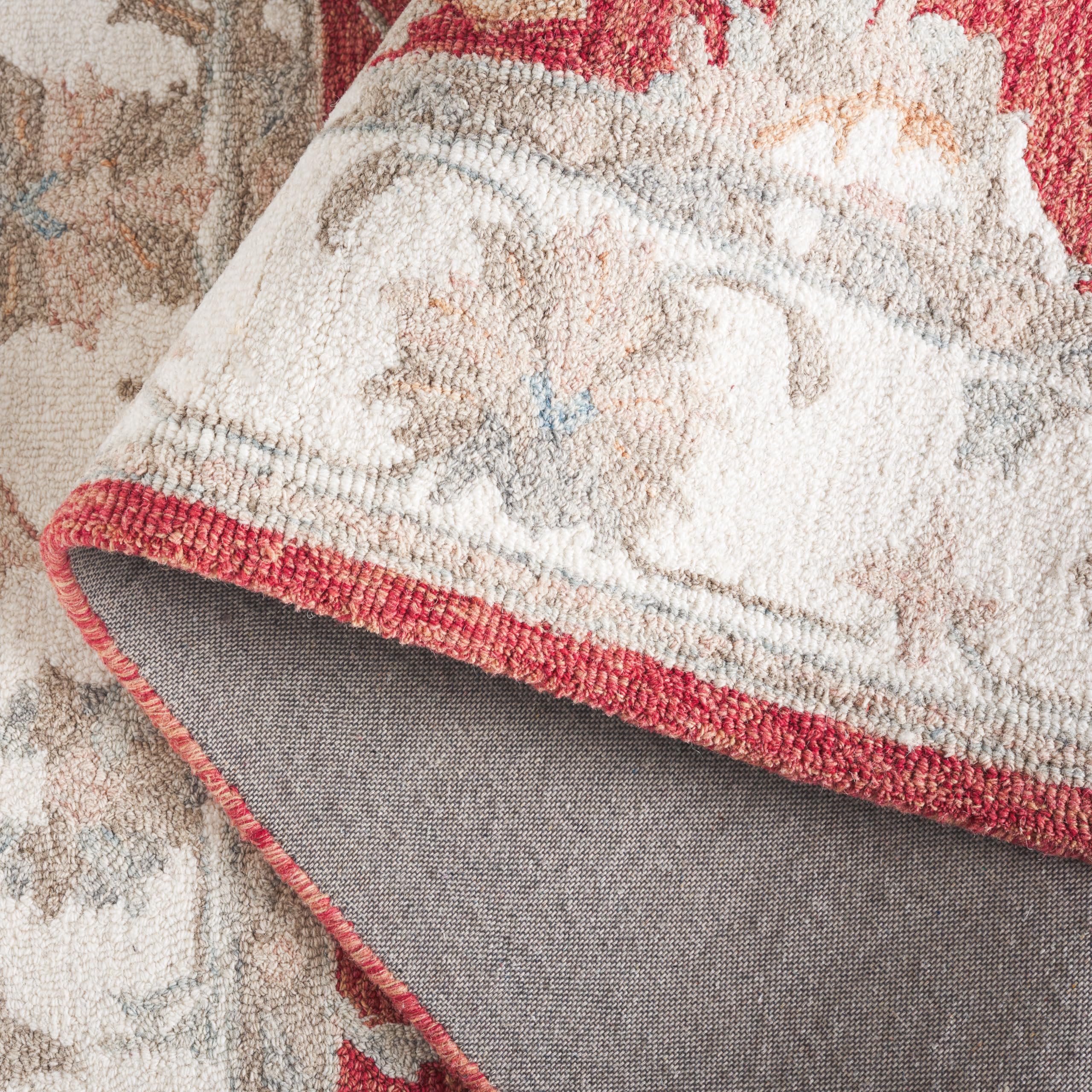 SAFAVIEH Area Rug 8x10 - Heritage Collection - Large - Red & Ivory, Handmade Wool, Ideal for Living Room, Bedroom, Dining Space (HG125Q)