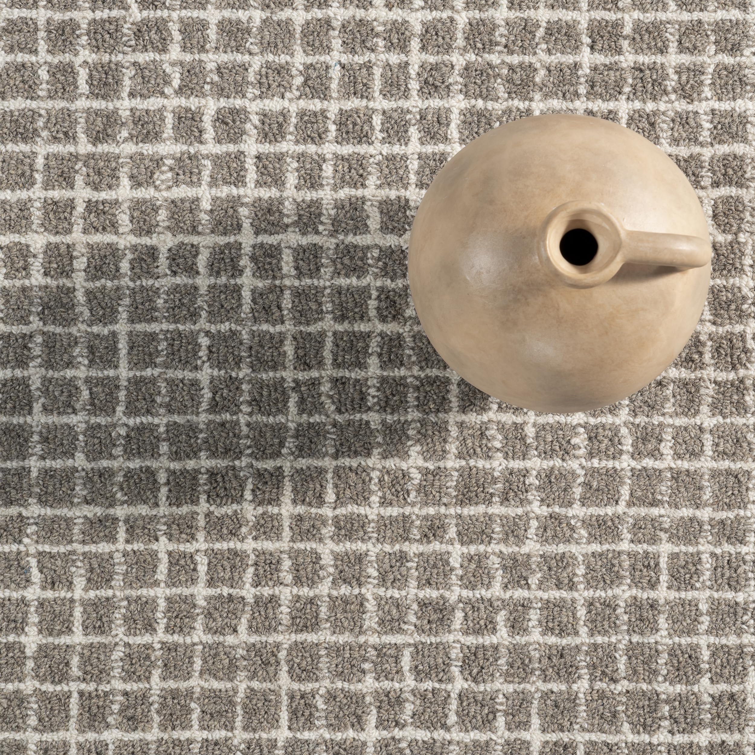 Rugs USA Melrose Grey, 11'6" x 14'6", Handmade, Checked, Wool, Soft and Cozy, High Traffic, Stain Resistant, Easy Clean, Durable Area Rug for Bedroom, Living Room, Dining, Den, Entryway