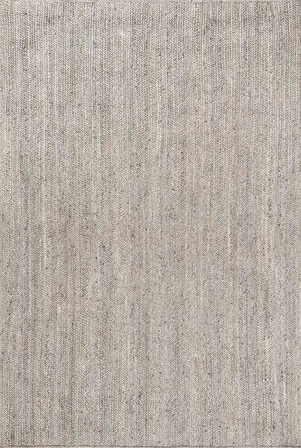 nuLOOM 9x12 Rigo Jute Hand Woven Area Rug, Grey, Solid Farmhouse Design, Natural Fiber, For Bedroom, Living Room, Dining Room, Hallway, Office, Kitchen, Entryway