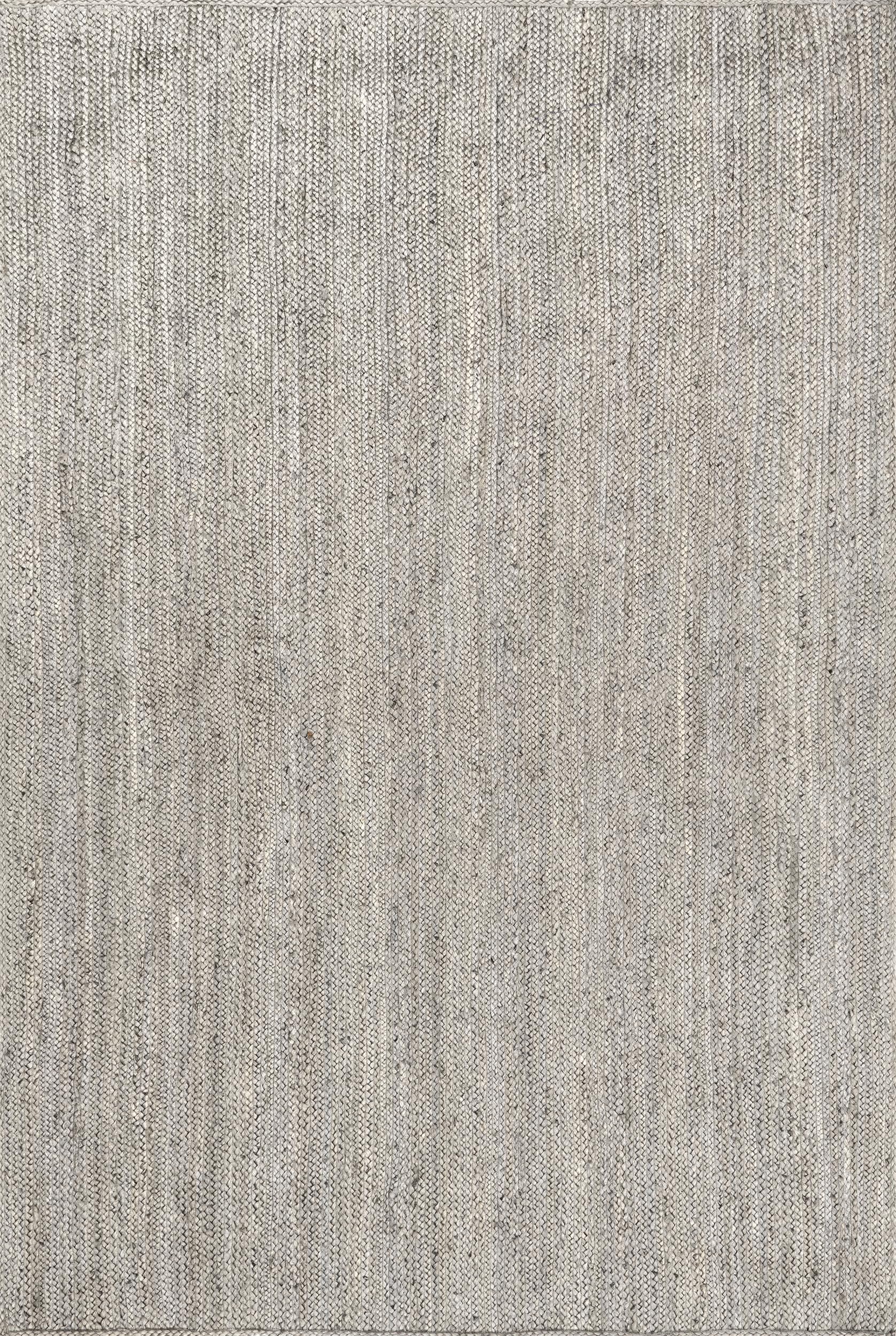 nuLOOM 9x12 Rigo Jute Hand Woven Area Rug, Grey, Solid Farmhouse Design, Natural Fiber, For Bedroom, Living Room, Dining Room, Hallway, Office, Kitchen, Entryway