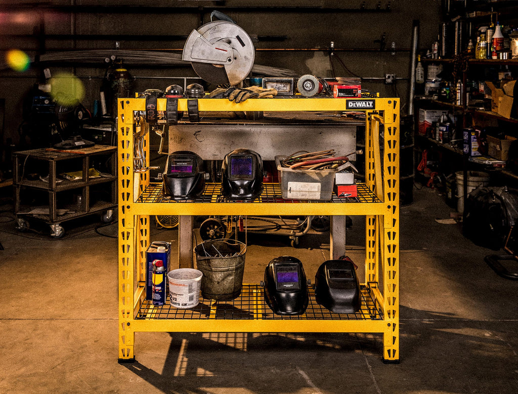 4-FOOT TALL, 3 SHELF STEEL WIRE DECK INDUSTRIAL STORAGE RACK