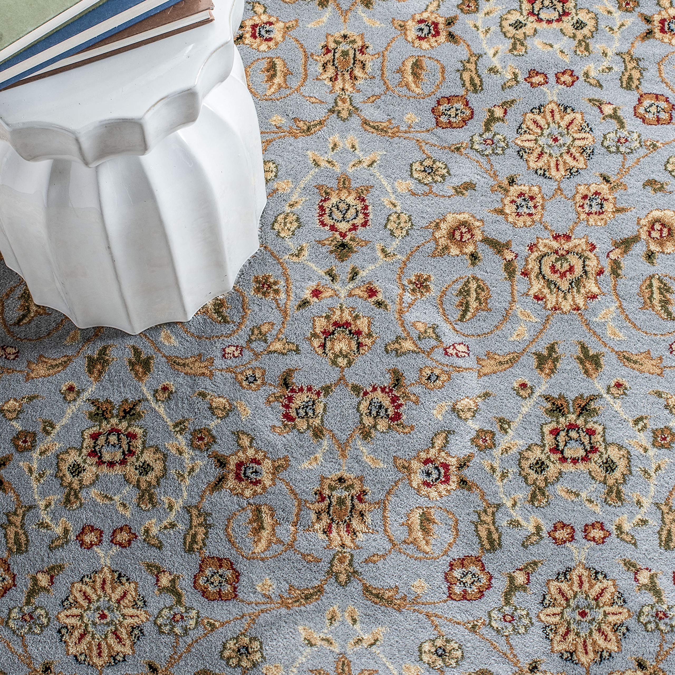 SAFAVIEH Lyndhurst Collection Area Rug - 10' x 14', Light Blue & Ivory, Traditional Oriental Design, Non-Shedding & Easy Care, Ideal for High Traffic Areas in Living Room, Bedroom (LNH312B)