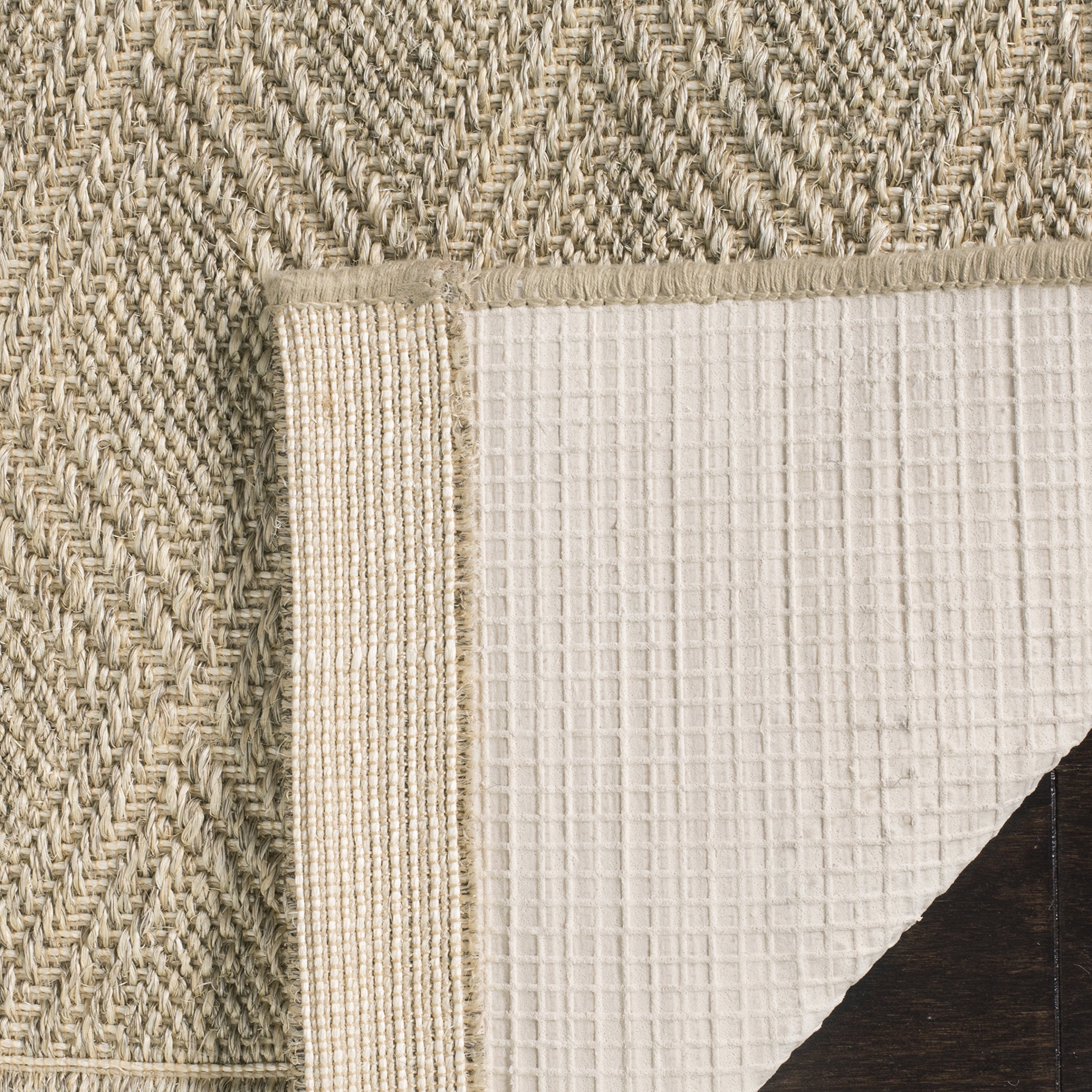 SAFAVIEH Palm Beach Collection Area Rug - 8' x 10', Sand, Sisal & Jute Design, Ideal for High Traffic Areas in Living Room, Bedroom (PAB351A)