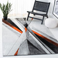 SAFAVIEH Hollywood Collection Area Rug - 9' x 12', Grey & Orange, Mid-Century Modern Design, Non-Shedding & Easy Care, Ideal for High Traffic Areas in Living Room, Bedroom (HLW710P)