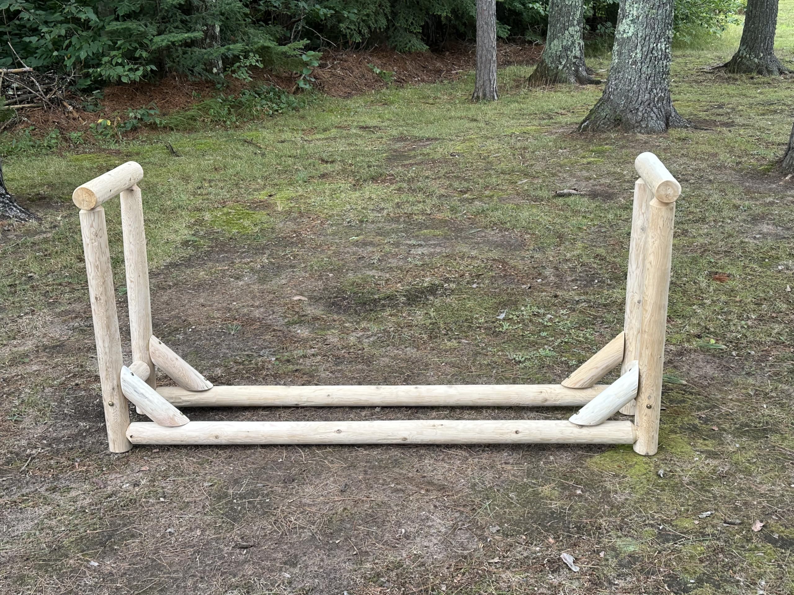 Heavy-Duty Firewood Rack for Outdoor Wood Storage – 6 ft. Unfinished Firewood Rack Outdoor Log Holder – Fire Wood Storage Racks, Keeps Woods Dry, Neat & Ready for Fireplace, Porch & Backyard Use