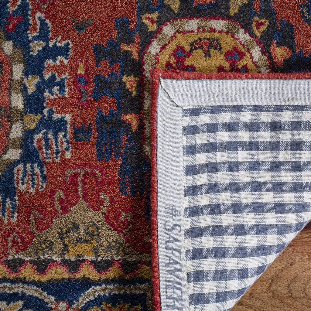 SAFAVIEH Heritage Collection 8' x 10' Rust / Navy HG427P Handmade Traditional Oriental Premium Wool Area Rug