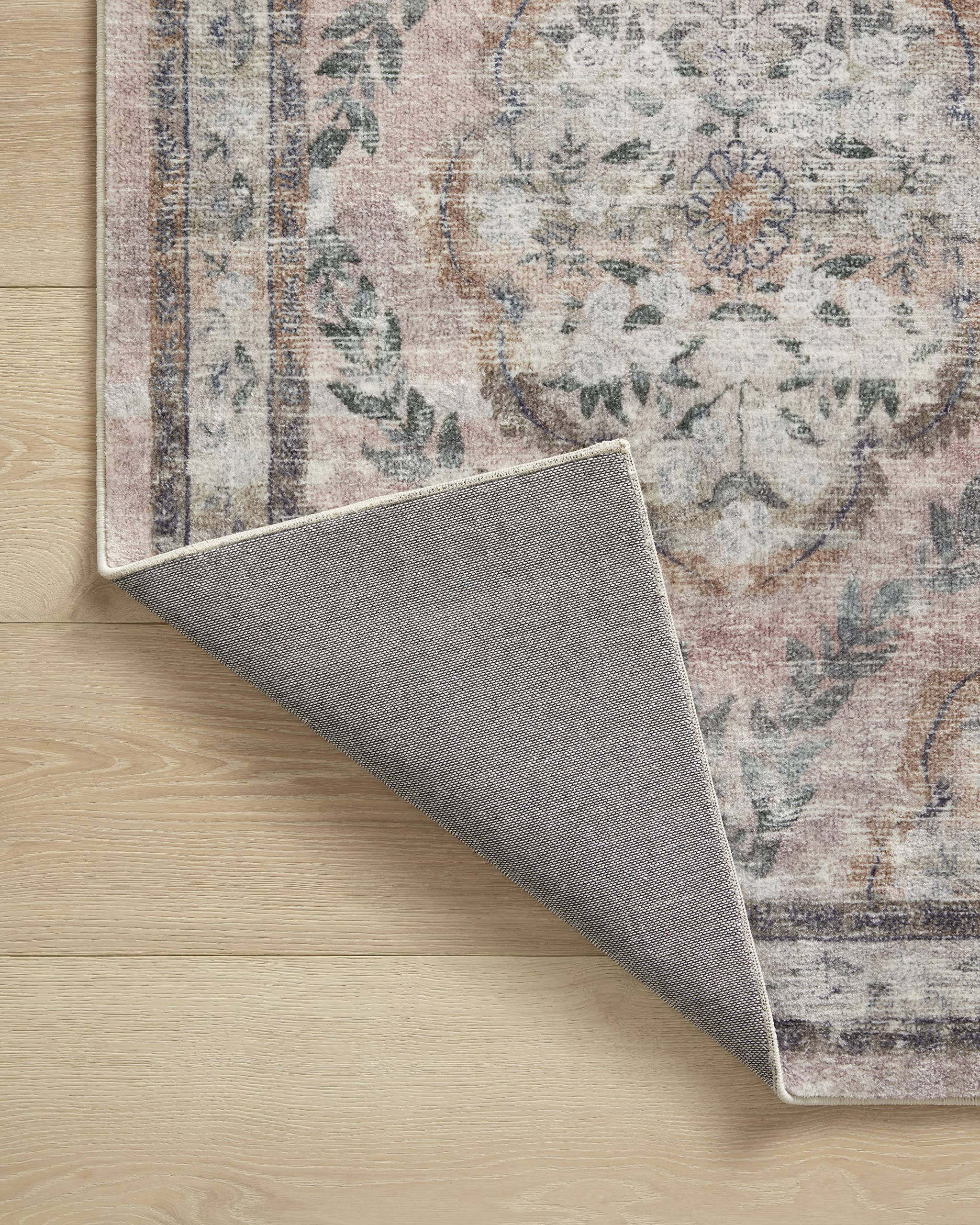 Loloi Rifle Paper Co. Courtyard Collection COU-02 Blush 7'-6" x 9'-6" Area Rug feat. CloudPile