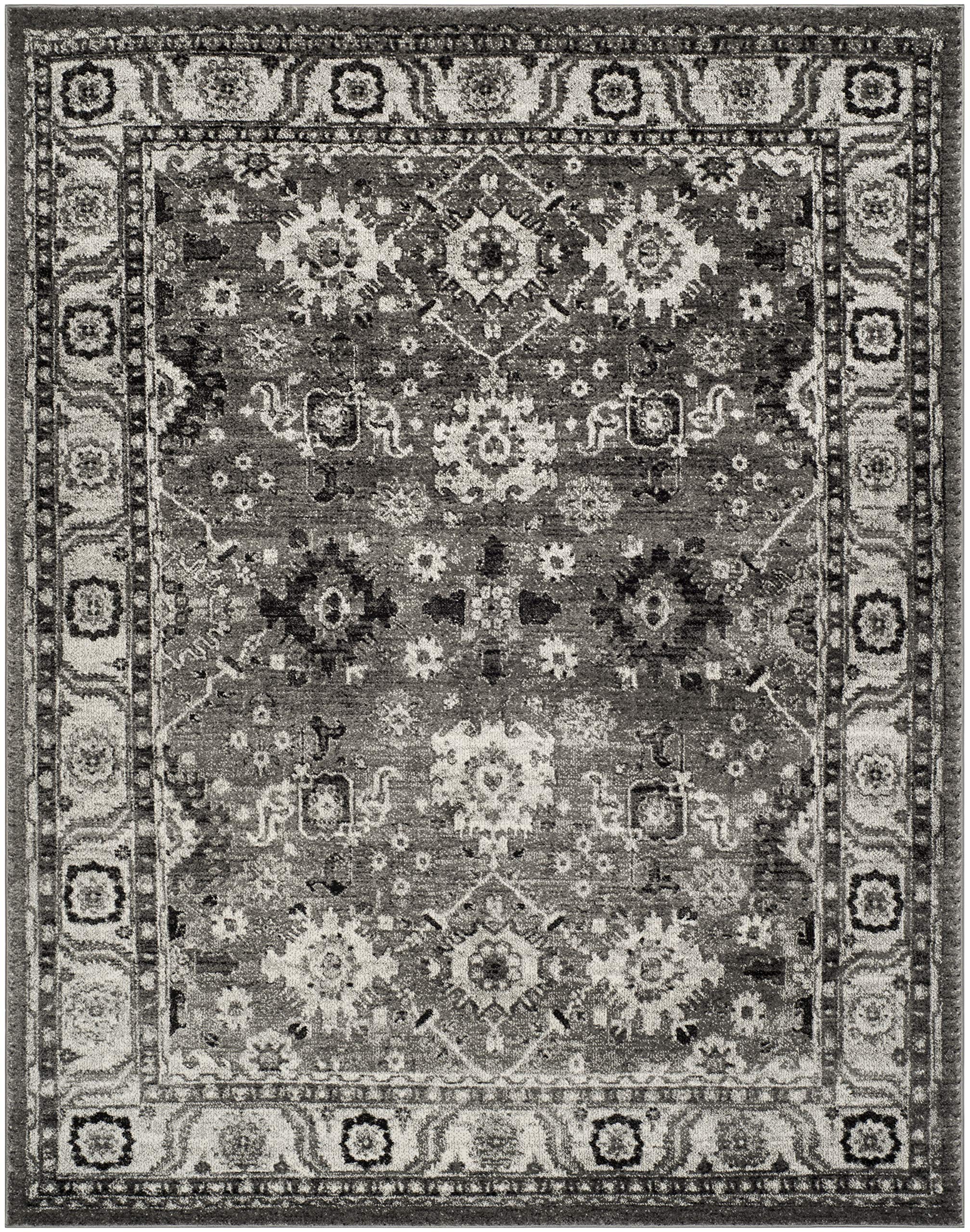 SAFAVIEH Area Rug 8x10 - Vintage Hamadan Collection - Large - Grey & Black, Traditional Persian Design, Non-Shedding & Easy to Clean, Ideal for Living Room, Bedroom, Dining Space (VTH214K)