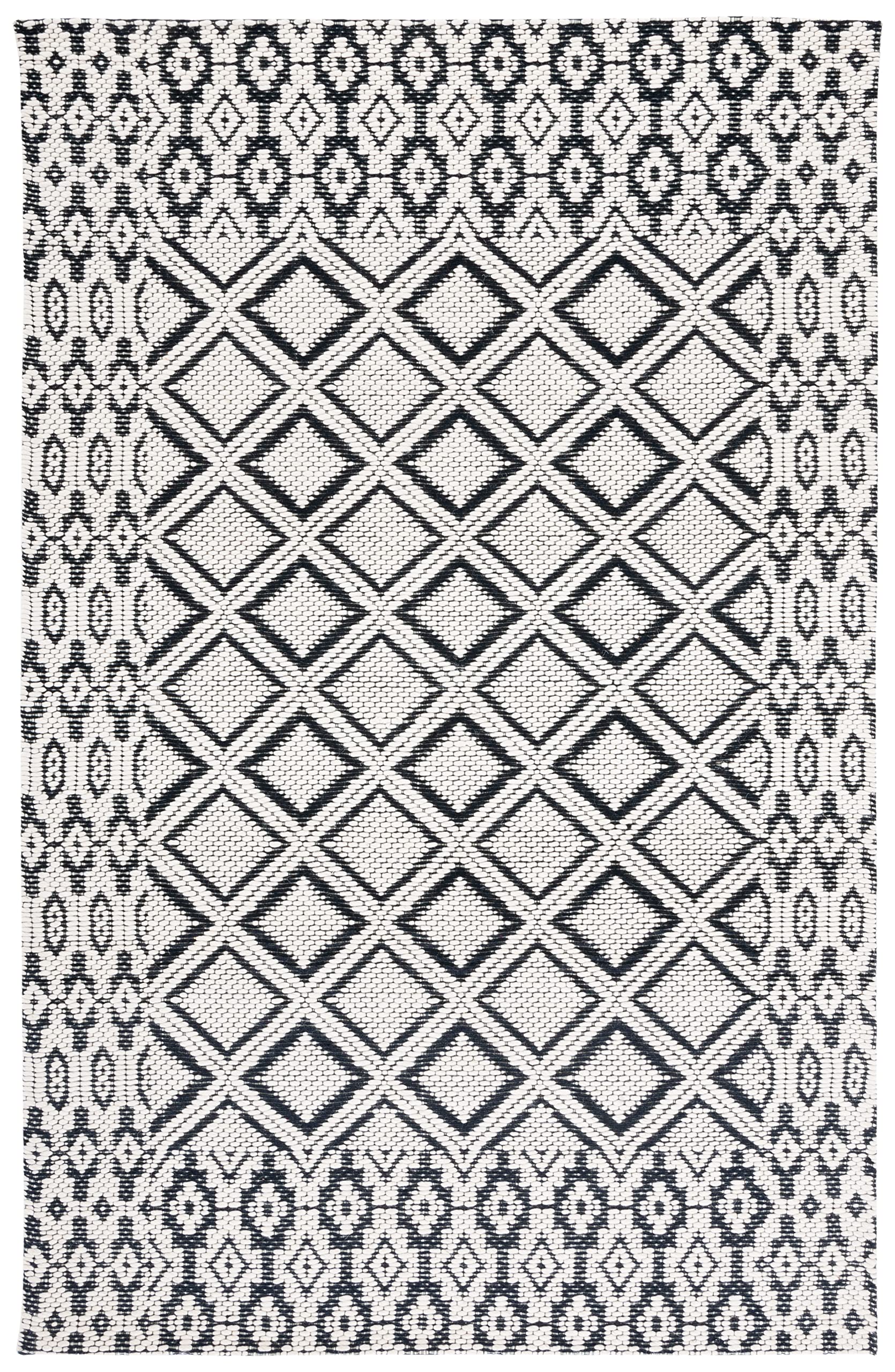 SAFAVIEH Area Rug 8x10 - Vermont Collection - Large - Ivory & Black, Handmade Wool, Ideal for Living Room, Bedroom, Office, Dining Space (VRM151Z)