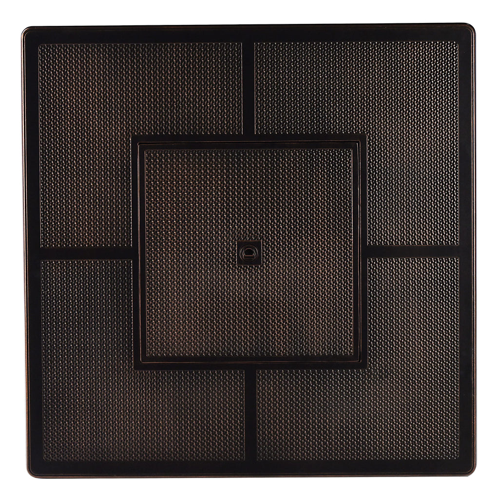 Oakland Living Aluminum 57,0000 BTU 42 in. Square Propane Black Fire Pit Table with Fire Beads, Lid, Propane Tank Cover and Table Fabric Covers in Copper Finish,AZREGIS-FPT-AC
