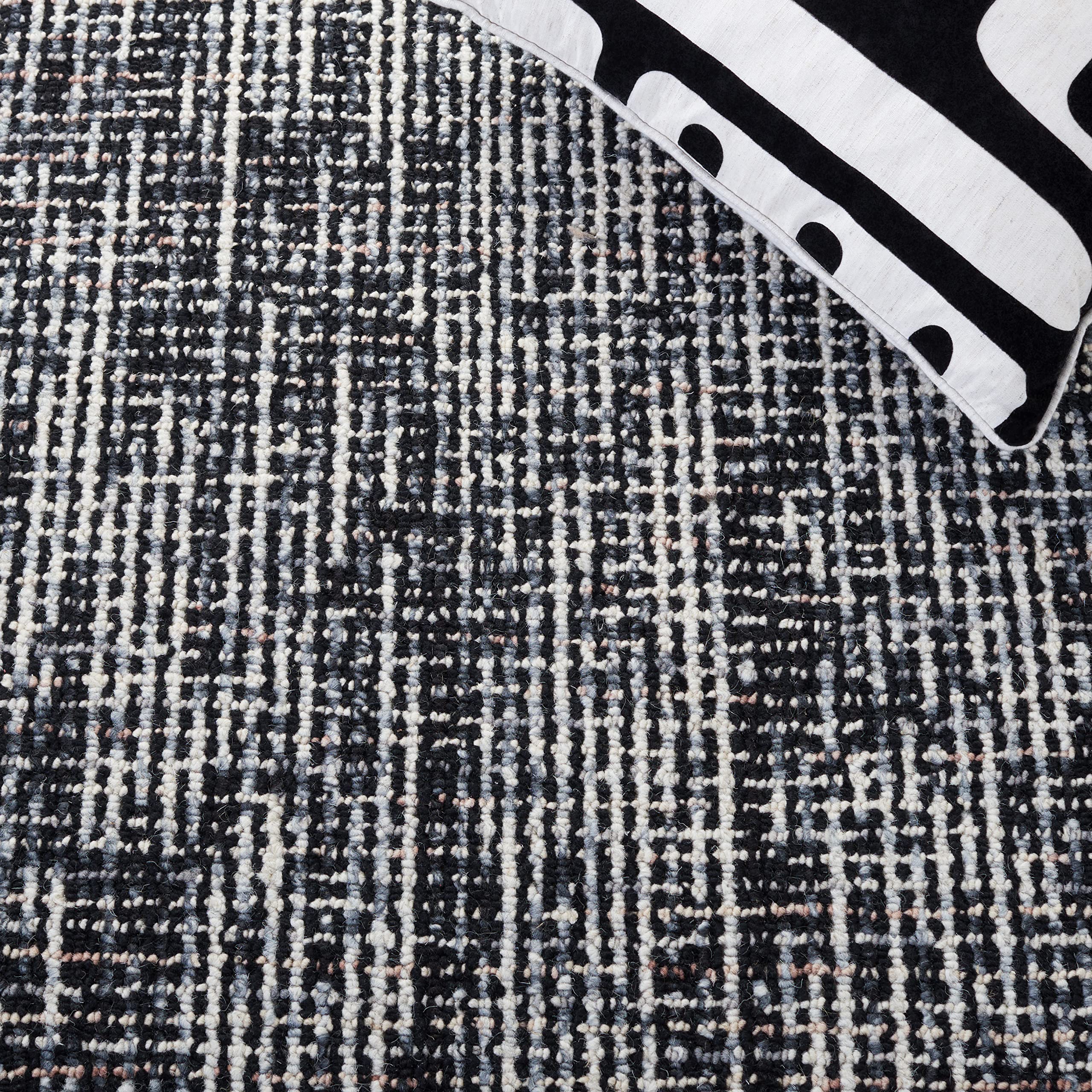 SAFAVIEH Abstract Collection Area Rug - 9' x 12', Black & Grey, Handmade Wool, Ideal for High Traffic Areas in Living Room, Bedroom (ABT468L)